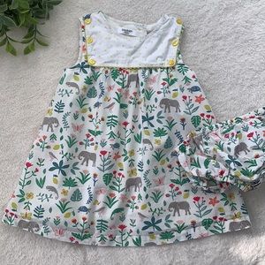 Baby Boden Animals Dress w/Bloomers EUC 6-12M Zoo